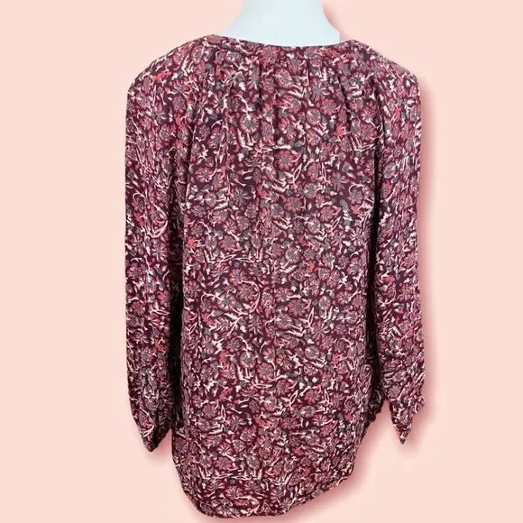 Lucky brand floral semi sheer boho top blouse - Picture 3 of 6